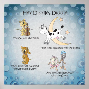 Poster Diddle, Diddle Nursery Rhyme Art