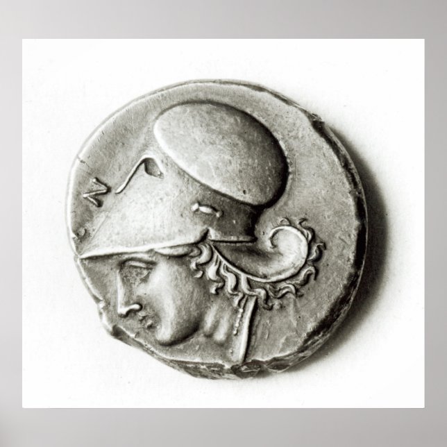Poster Didrachma of Heracles: obverse depicting Athena (Frente)