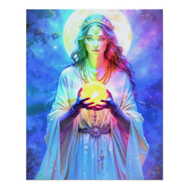 Pôster Die hübsche Wahrsagerin im Glanz der Kristallkugel (Frente)