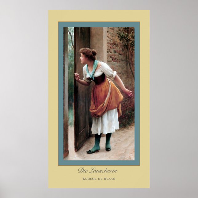 Pôster Die Lauscherin ~ Eugene de Blass (Frente)