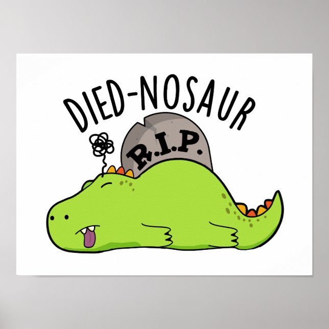 Poster Died-nosauro Piadas engraçadas de dinossauro (Frente)