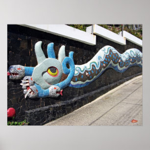 Pôster Diego Rivera House of Winds Mural Blue Serpent