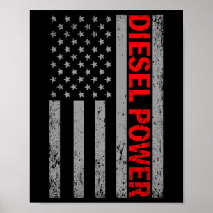 Poster Diesel Poder Bandeira Dos EUA Caminhão Turbo Irmão