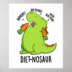 Poster Diet-nosauro Piadas de Dinossauro Engraçadas 
