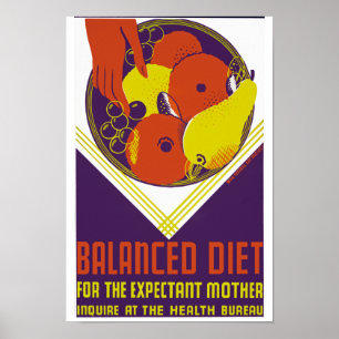 Poster Dieta equilibrada para a mãe expectante