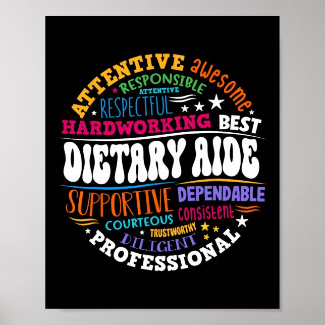 Poster Dietary Aide Life Appreciation Healthcare Workers  (Frente)