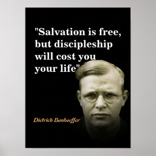 Poster Dietrich Bonhoeffer Citação Sobre Salvação