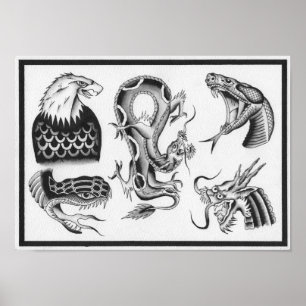 Poster Dietzel Vintage Tattoo Flash