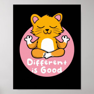 Poster Diferente É Um Bom Gato Laranja Kawaii Fazendo Yog