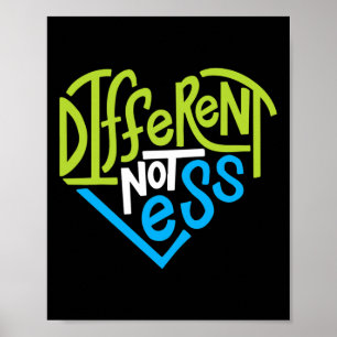 Poster Diferente Não Menos Para Suporte A Autismo