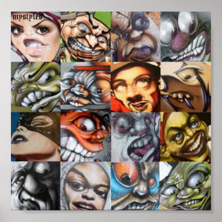 Pôster diferentes estilos de caracteres