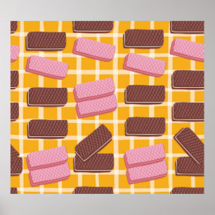 Poster Different flavored wafers seamless background