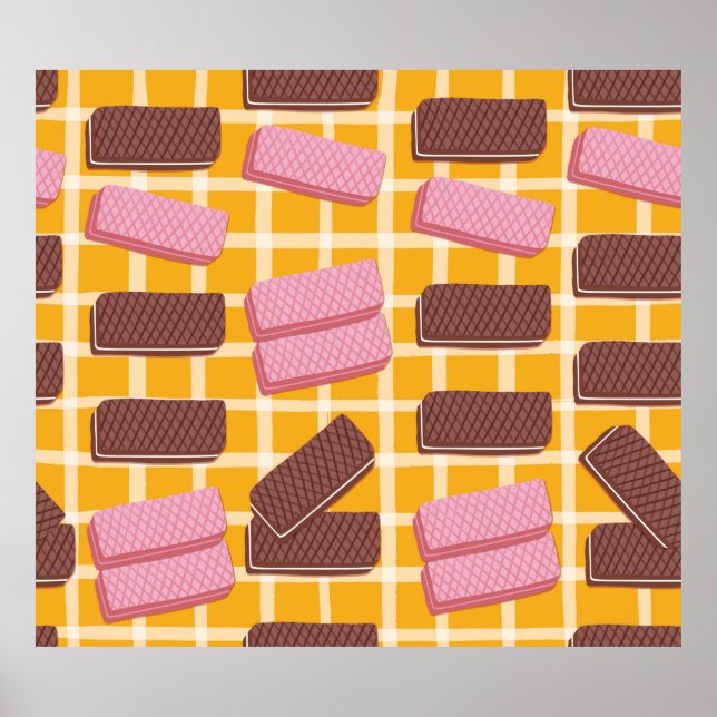 Poster Different flavored wafers seamless background (Frente)