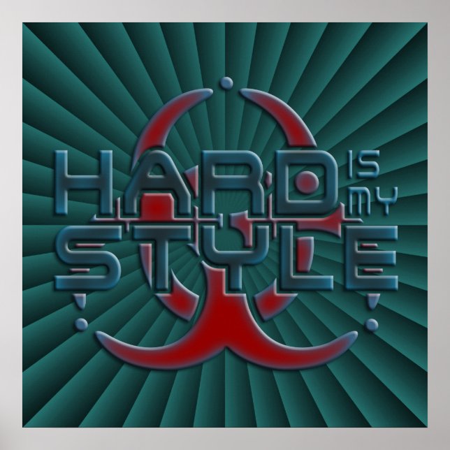 Poster Difícil É Meu Estilo | verde escuro radial | hards (Frente)