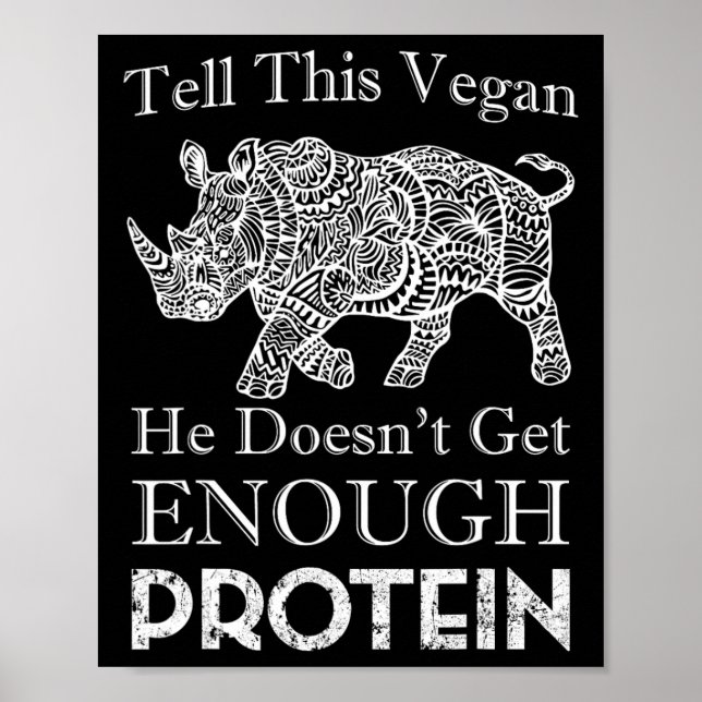 Poster Diga A Este Vegan Que Proteína Suficiente Vegan (Frente)