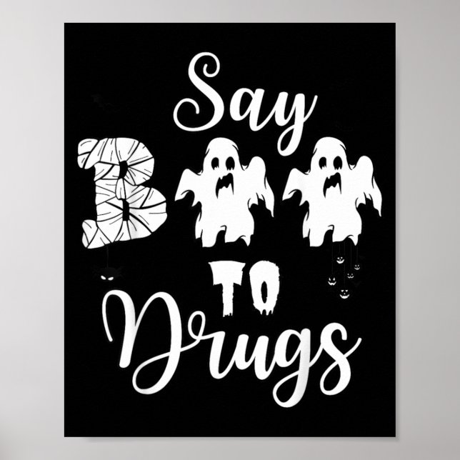 Poster Diga Boo às Drogas Semana da Conscientização da Fi (Frente)