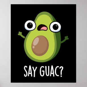 Poster Diga Guac Funny Avocado Pun Dark BG