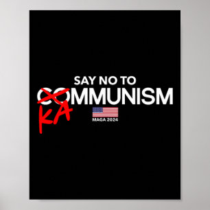 Poster Diga Não Ao Kammunismo 2024 Eleições Trump Preside