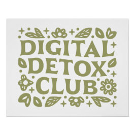 Pôster Digital detox club wellness girl aesthetic