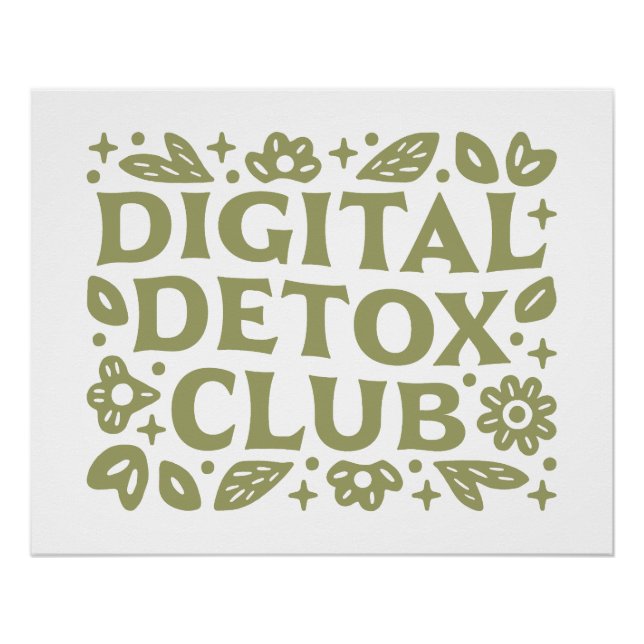Pôster Digital detox club wellness girl aesthetic (Frente)