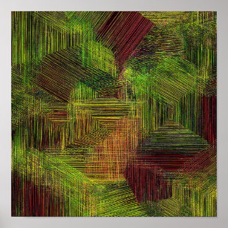 Poster Digital Glitch Geometric Fabric Pattern