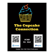 Digitalização do Neon Cupcake para Pagar Sinal de