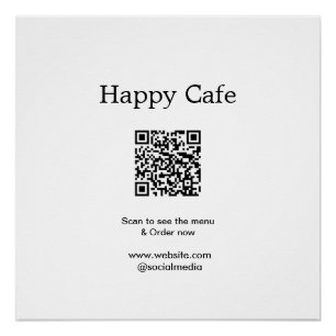 Pôster Digitalização do restaurante Café para ver o pedid