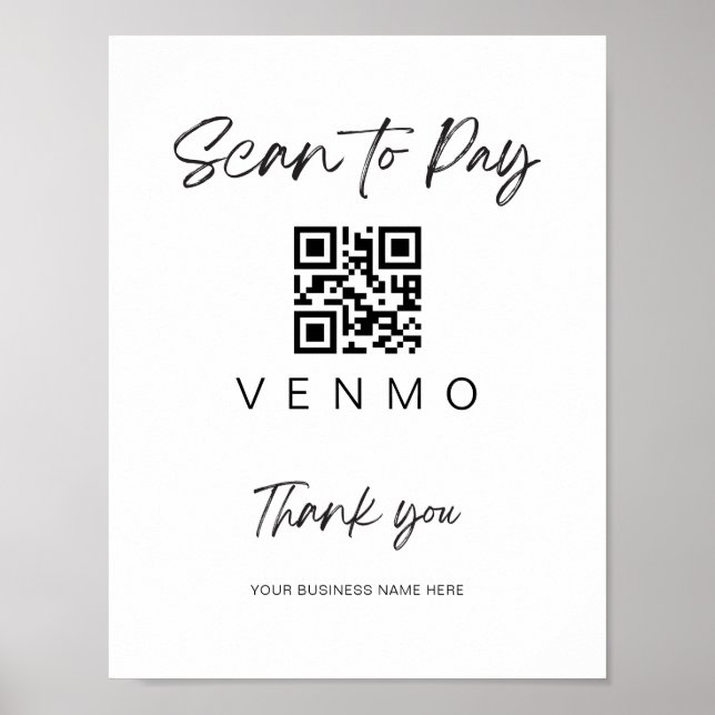 Poster Digitalizar Código QR de Pagamento Assinar Negócio (Frente)