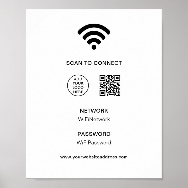 Poster Digitalizar Conectar WiFi Logotipo empresarial Emp (Frente)