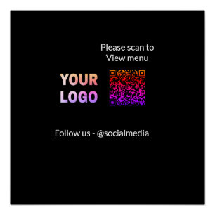 Pôster Digitalizar para ver o menu hotel restaurante QR A