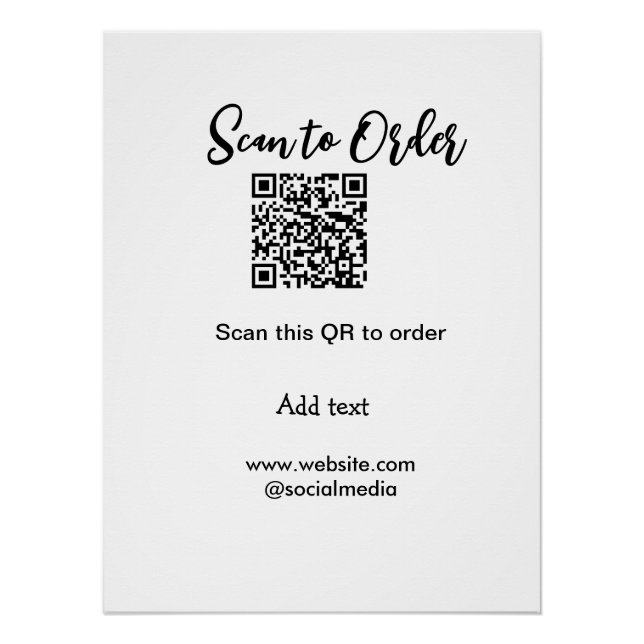 Pôster Digitalize para encomendar digitalizar código QR a (Frente)
