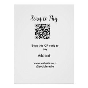 Pôster Digitalize para pagar digitalize código QR adicion