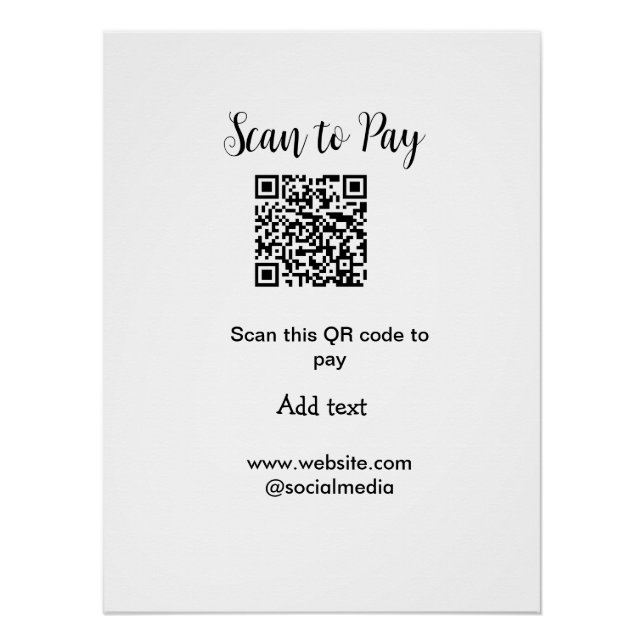 Pôster Digitalize para pagar digitalize código QR adicion (Frente)