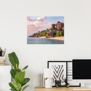 Poster Dígito Seicheles La Digue Vintage Sunset Holiday G