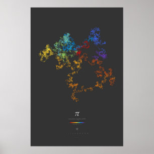 Poster dígitos 100k do Pi (escuro)