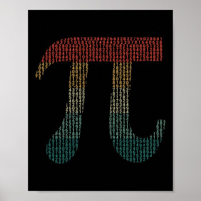 Poster Dígitos de Pi nos Números do Código Fonte Dia do P (Frente)
