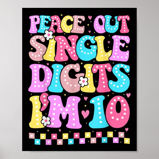 Poster Dígitos De Solteiro Do Peace Out Im 10 Raparigas D (Frente)