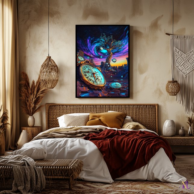 Poster Dilação de Tempo Futurística - Sonho Neon Surreal (Criador carregado)