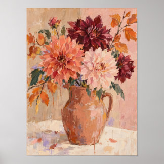 Poster Díliãs de Outono em Vaso de Terracota – Parede Flo
