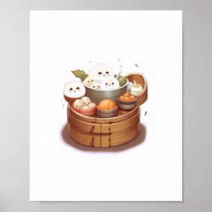 Poster Dim sum, tema comida