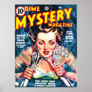 Poster DIME MYSTERY Legal Vintage Pulp Magazine Cobrir Ar