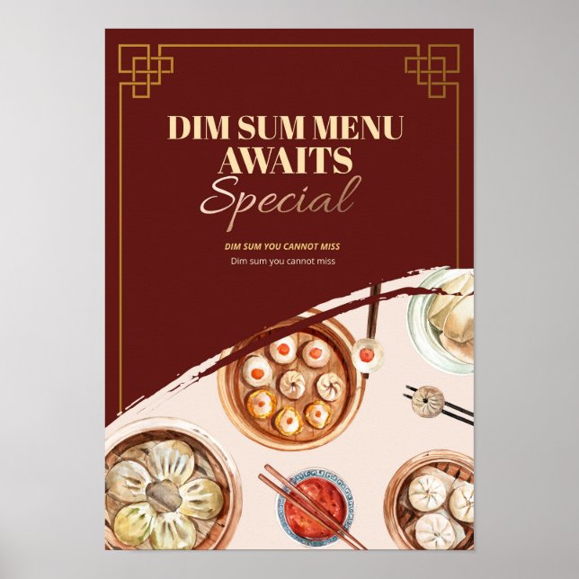 Poster Dimsum Watercolor business (Frente)