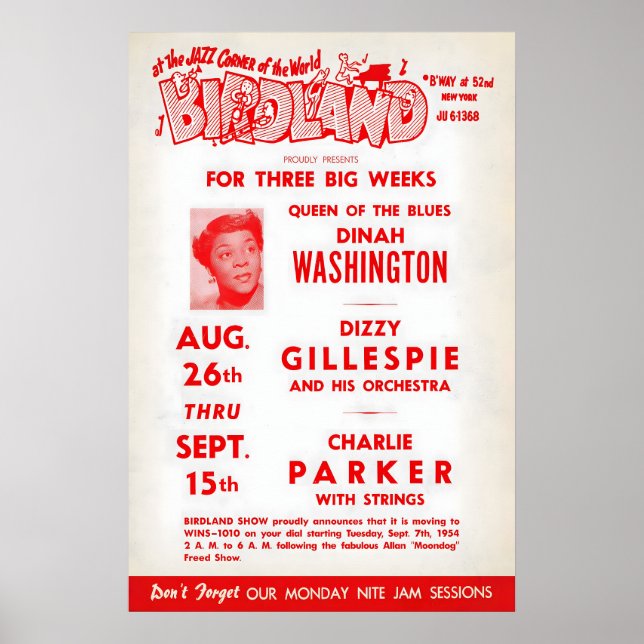 Poster Dinah Washington - Dizzy Gillespie - Charlie (Frente)