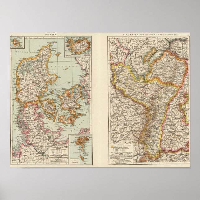 Pôster Dinamarca, Alsace Lorraine, Palatinado (Frente)