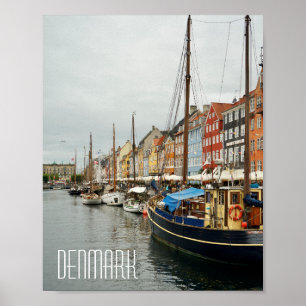 Poster Dinamarca, Barcos de rua Nyhavn 