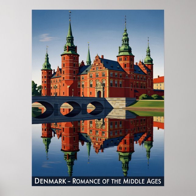 Poster Dinamarca - Castelo de Frederiksborg (Frente)