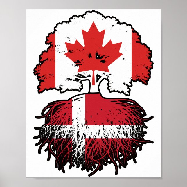 Poster Dinamarca Dinamarca Canadá Canadá Canadá, Bandeira (Frente)