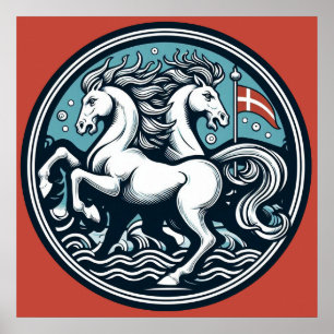 Poster "Dinamarca Linda Cavalos Místicos" 19