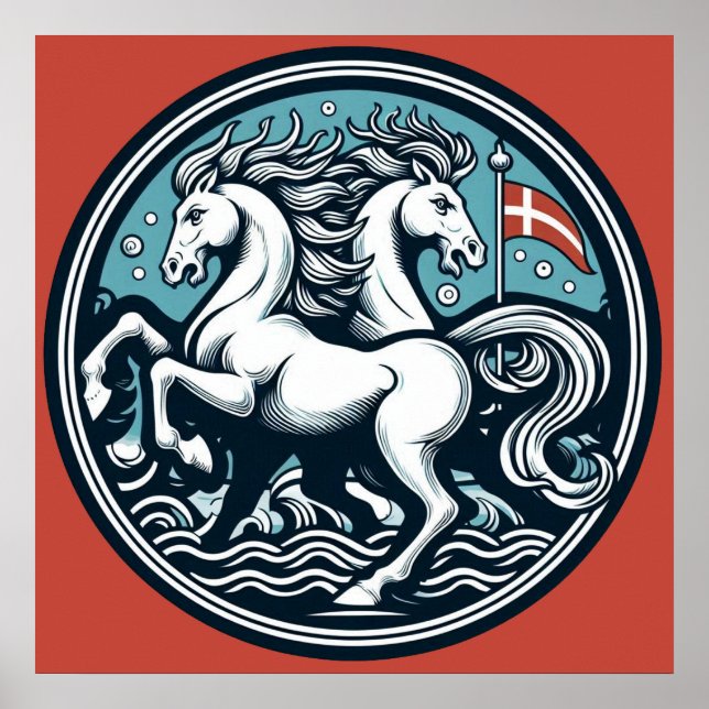 Poster "Dinamarca Linda Cavalos Místicos" 19 (Frente)