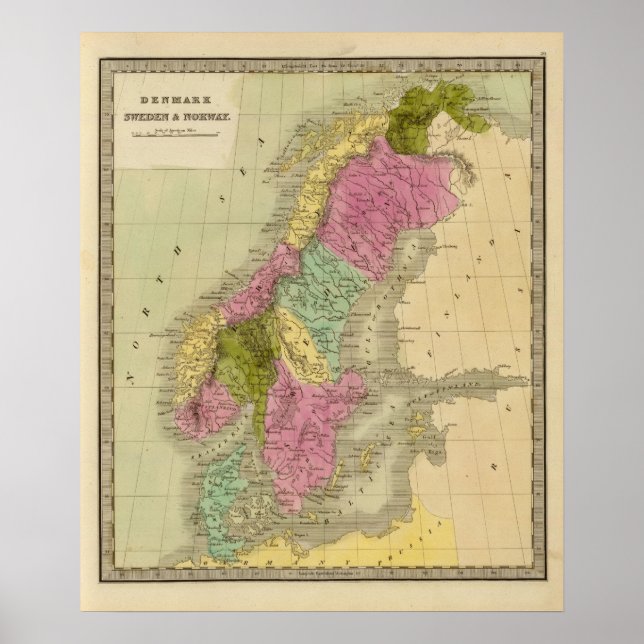 Pôster Dinamarca, Suecia e Noruega (Frente)